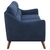 Gano Navy Blue 2-Piece Upholstered Sloped Arm Sofa Set