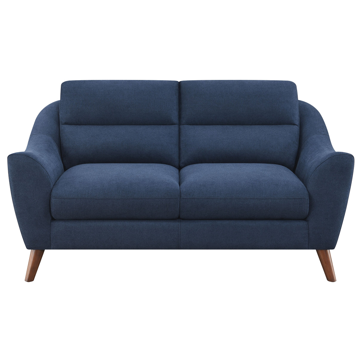 Gano Navy Blue 2-Piece Upholstered Sloped Arm Sofa Set