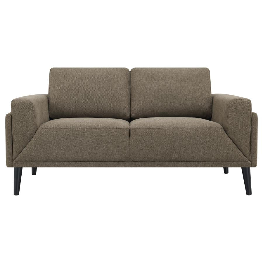 Rilynn Brown 2-Piece Upholstered Track Arm Sofa Set