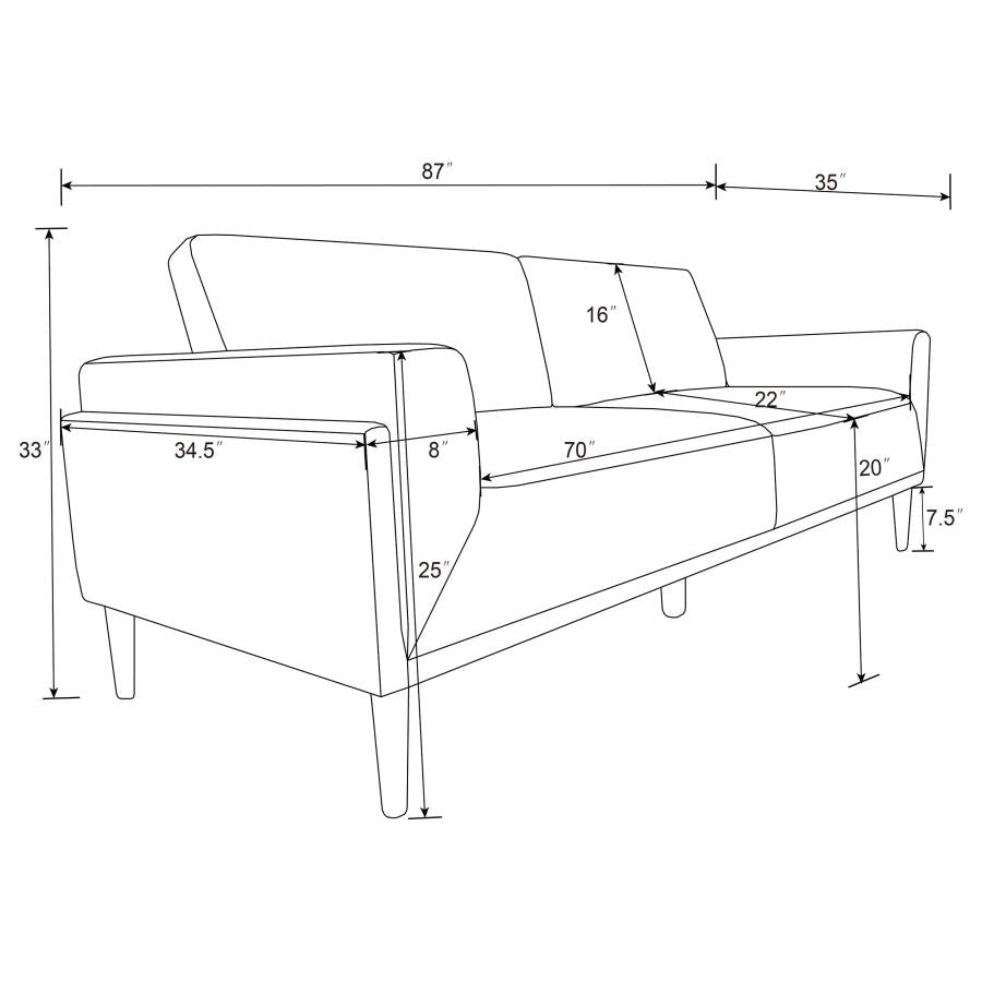 Rilynn Brown 2-Piece Upholstered Track Arm Sofa Set