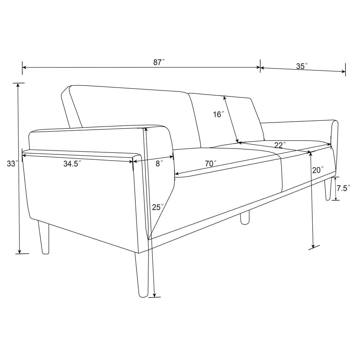 Rilynn Brown 2-Piece Upholstered Track Arm Sofa Set