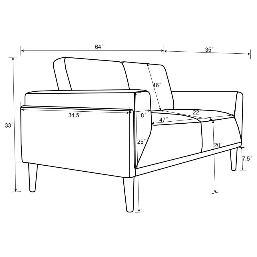 Rilynn Brown 2-Piece Upholstered Track Arm Sofa Set