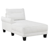 Caspian White Upholstered Curved Arm Chaise Sectional Sofa