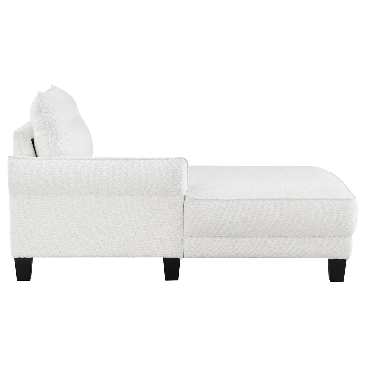 Caspian White Upholstered Curved Arm Chaise Sectional Sofa