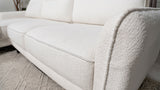 Caspian White Upholstered Curved Arm Chaise Sectional Sofa