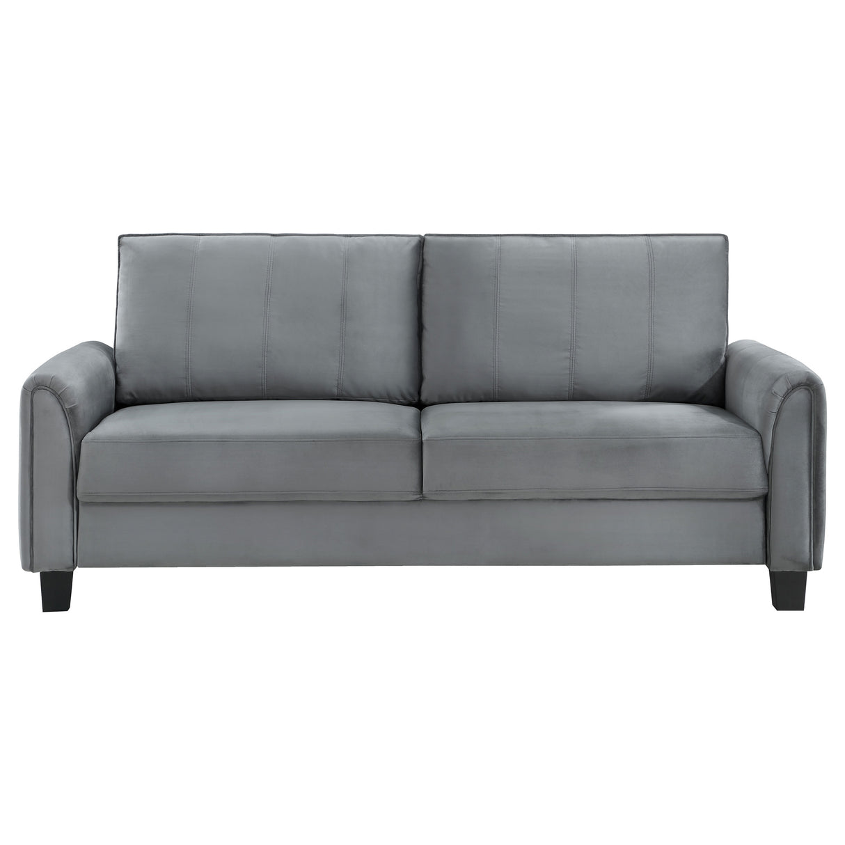 Davis Grey 2-Piece Upholstered Rolled Arm Sofa