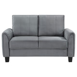 Davis Grey 2-Piece Upholstered Rolled Arm Sofa