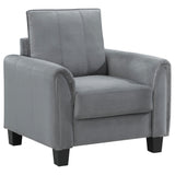 Davis Grey 3-Piece Upholstered Rolled Arm Sofa