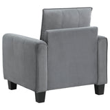 Davis Grey 3-Piece Upholstered Rolled Arm Sofa