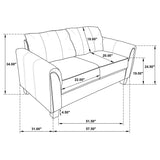 Davis Grey 3-Piece Upholstered Rolled Arm Sofa