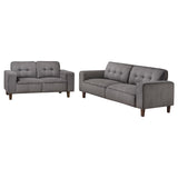 Deerhurst Charcoal 2-Piece Upholstered Track Arm Sofa Set