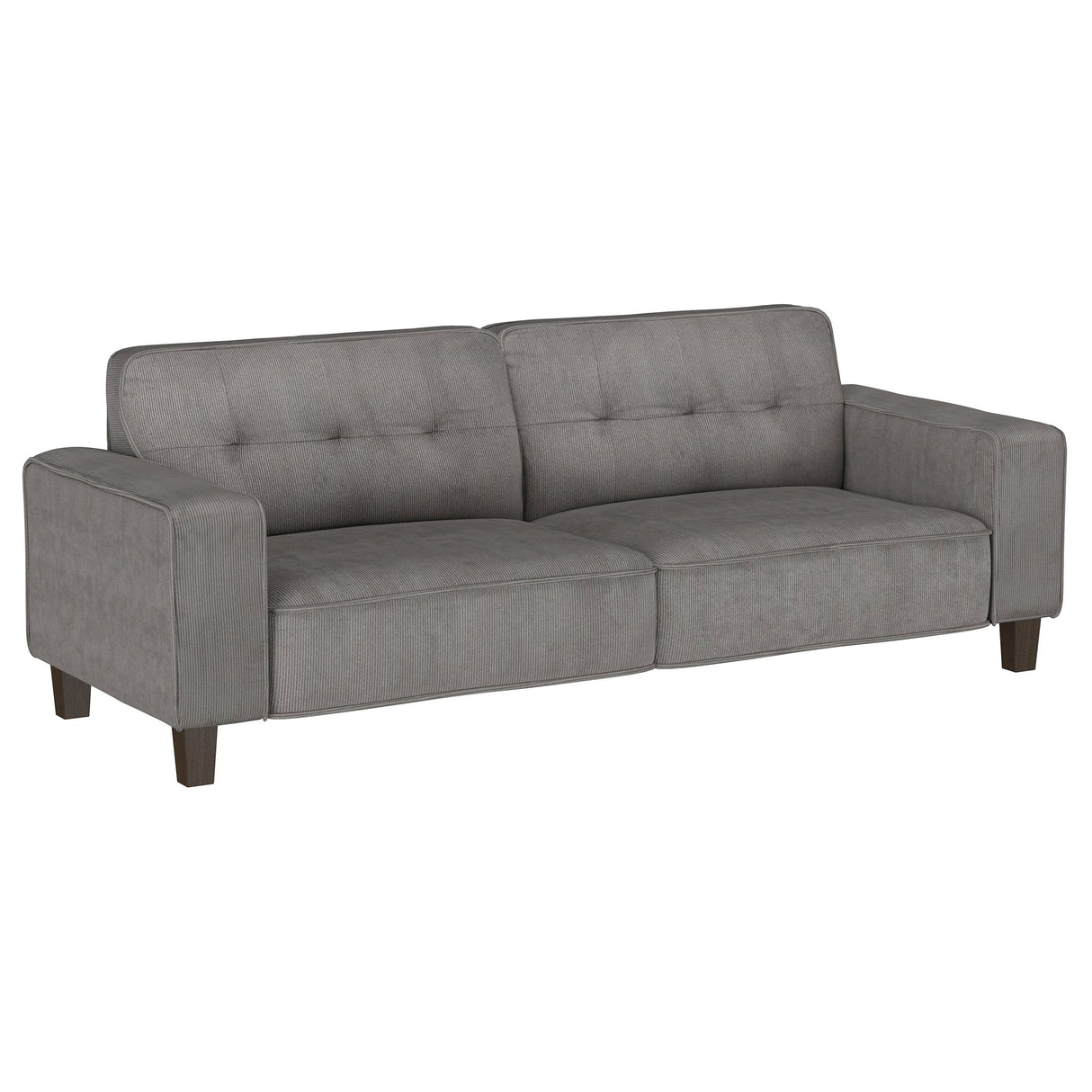 Deerhurst Charcoal 2-Piece Upholstered Track Arm Sofa Set