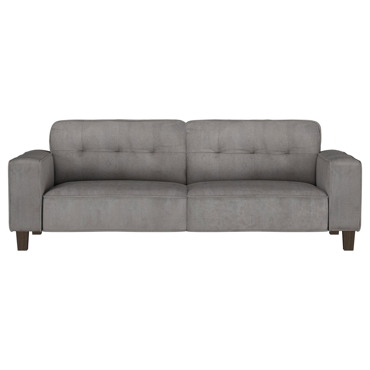 Deerhurst Charcoal 2-Piece Upholstered Track Arm Sofa Set