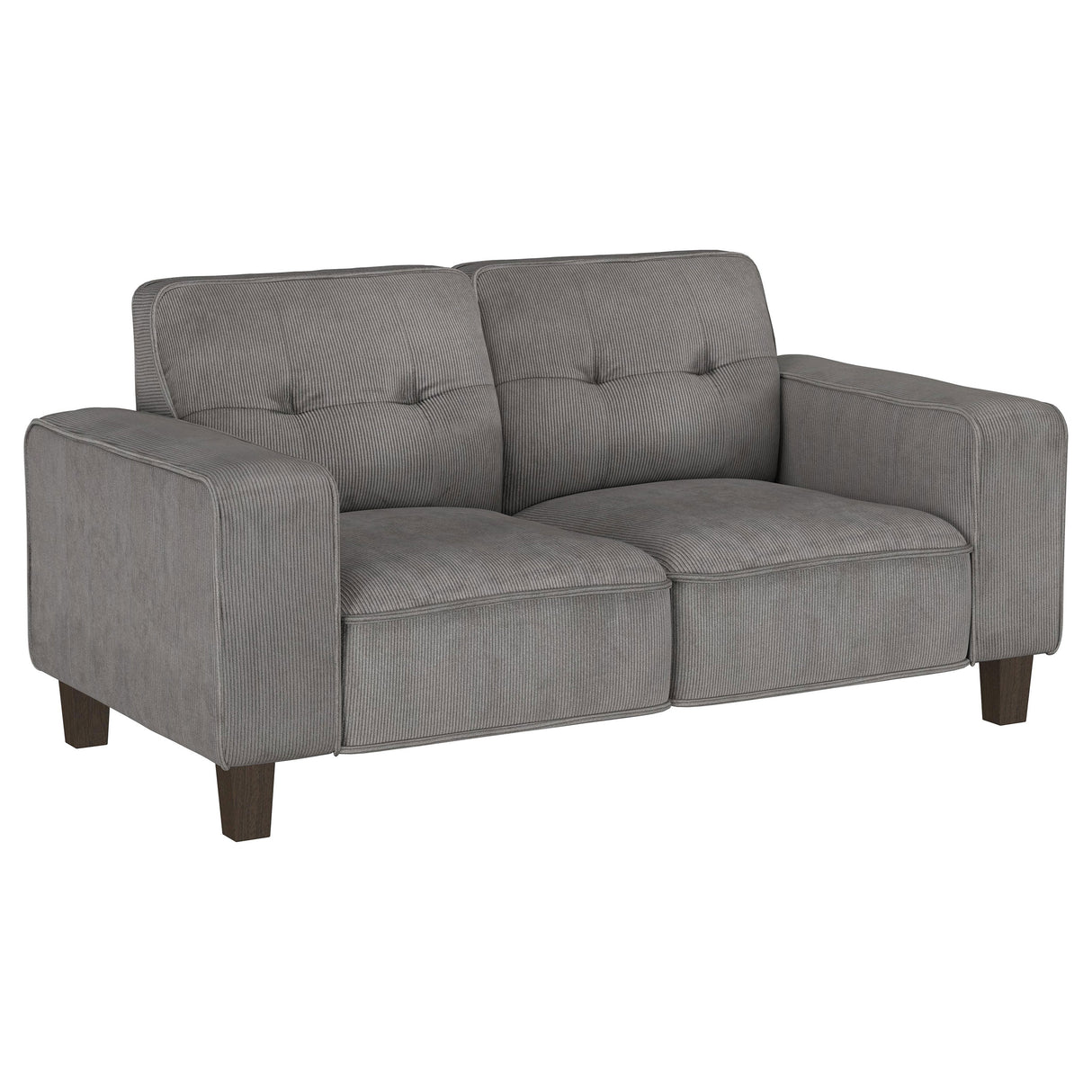 Deerhurst Charcoal 2-Piece Upholstered Track Arm Sofa Set