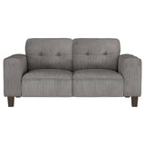 Deerhurst Charcoal 2-Piece Upholstered Track Arm Sofa Set