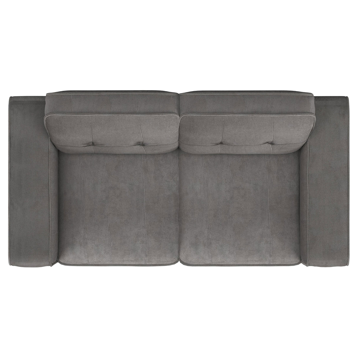 Deerhurst Charcoal 2-Piece Upholstered Track Arm Sofa Set