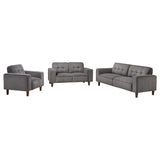 Deerhurst Charcoal 3-Piece Upholstered Track Arm Sofa Set