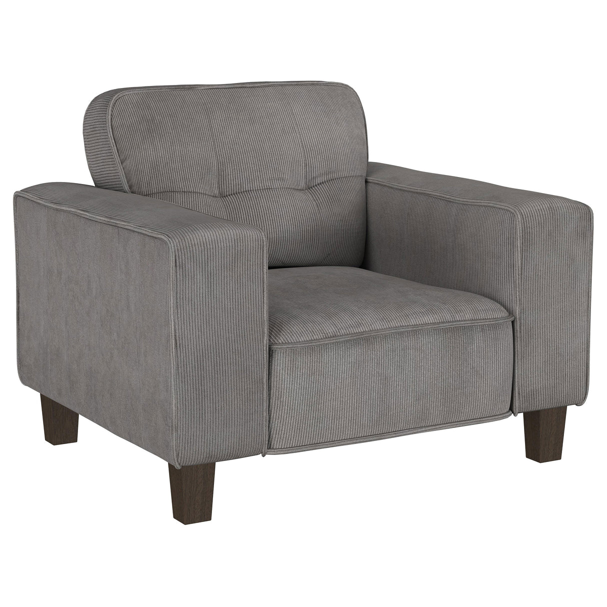 Deerhurst Charcoal 3-Piece Upholstered Track Arm Sofa Set