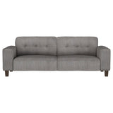 Deerhurst Charcoal Upholstered Track Arm Tufted Sofa