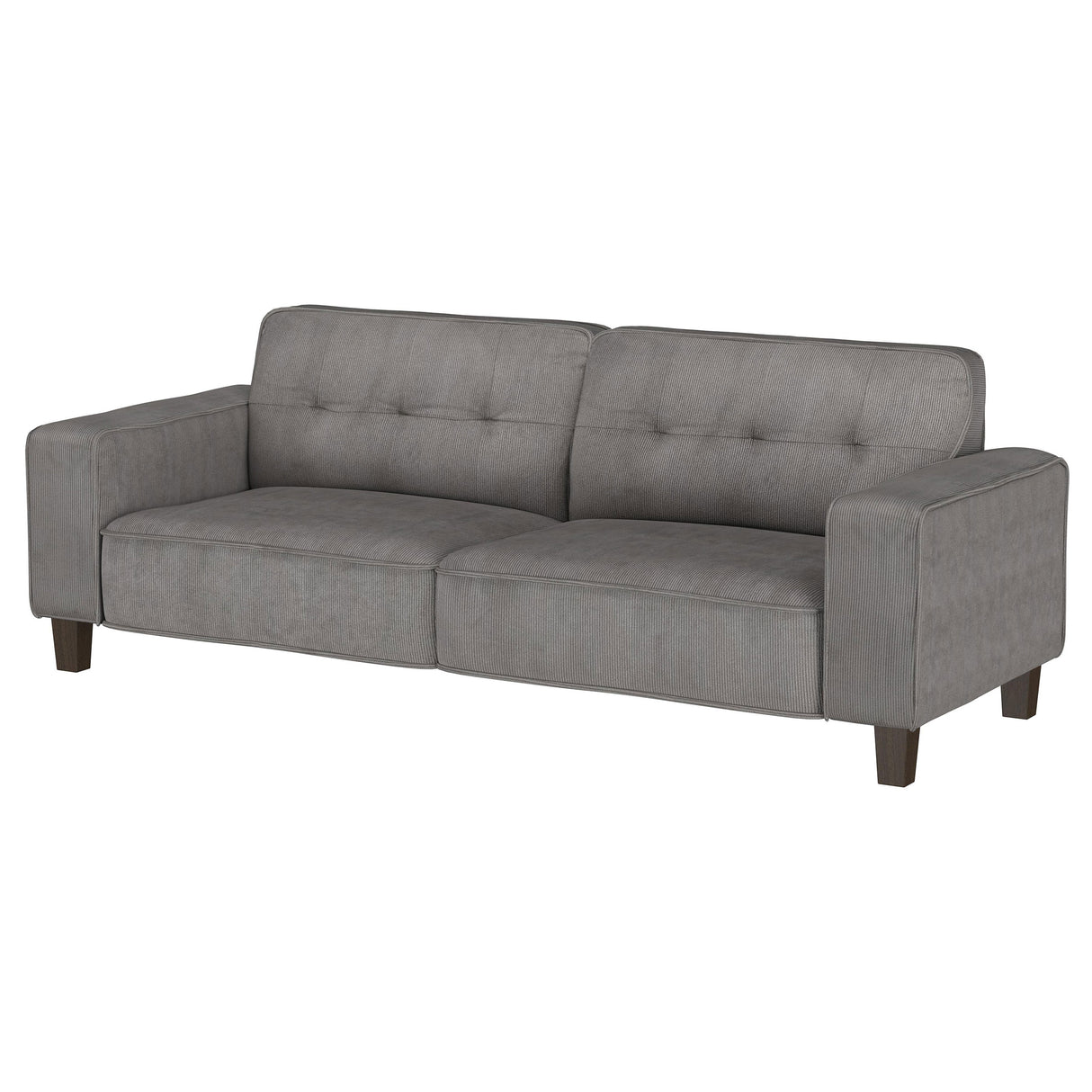 Deerhurst Charcoal Upholstered Track Arm Tufted Sofa