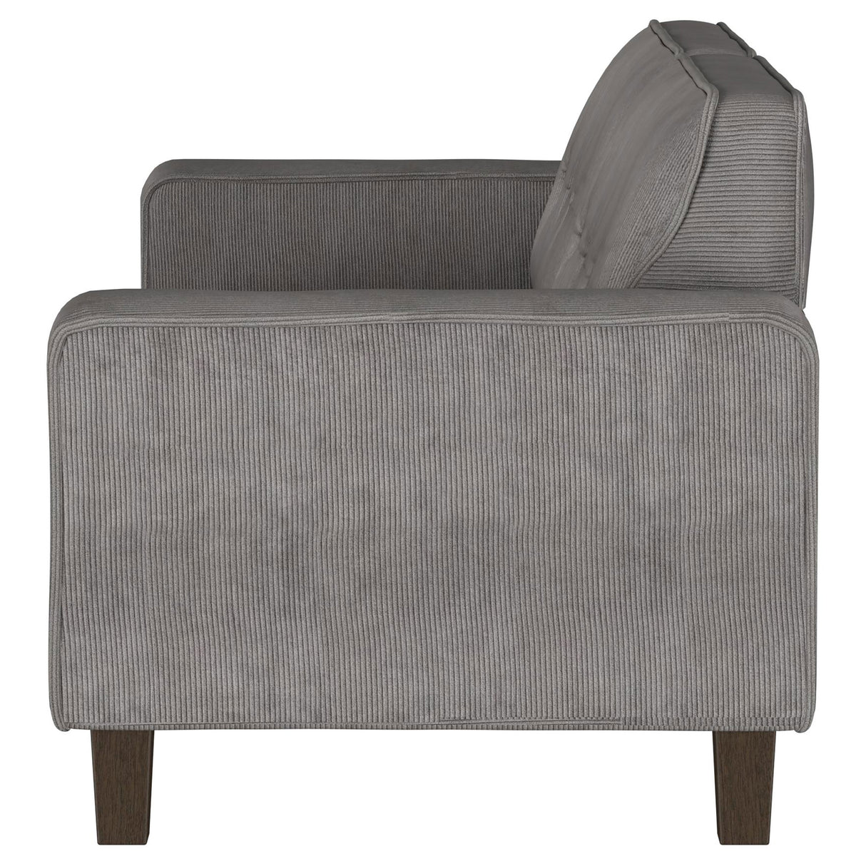 Deerhurst Charcoal Upholstered Track Arm Tufted Sofa