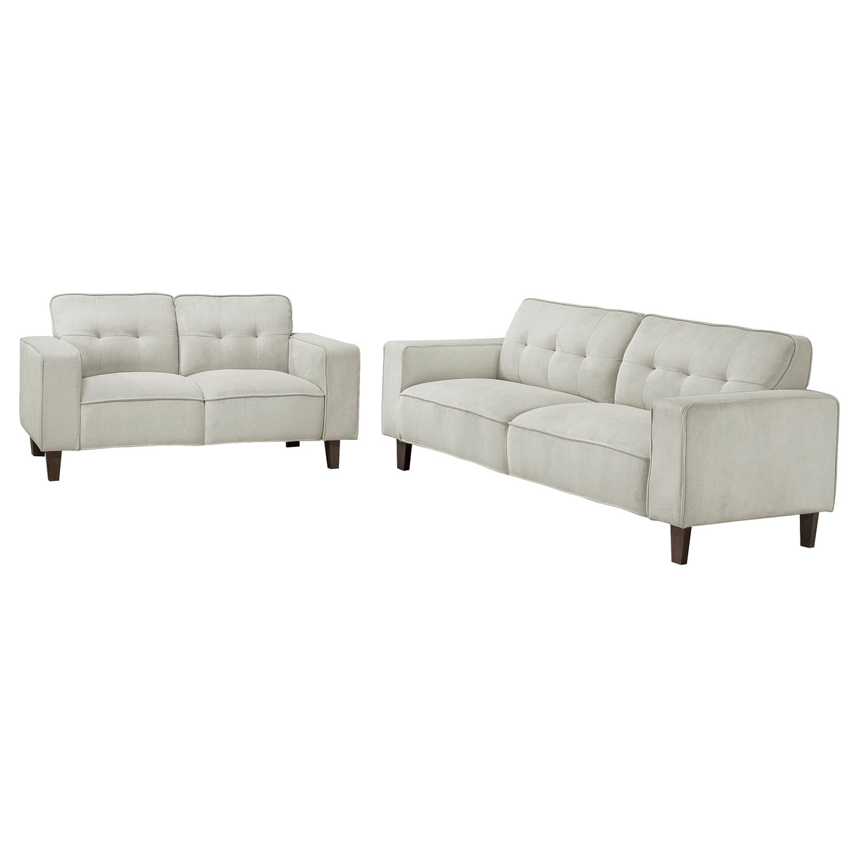 Deerhurst Greige 2-Piece Upholstered Track Arm Sofa Set