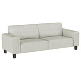 Deerhurst Greige Upholstered Track Arm Tufted Sofa