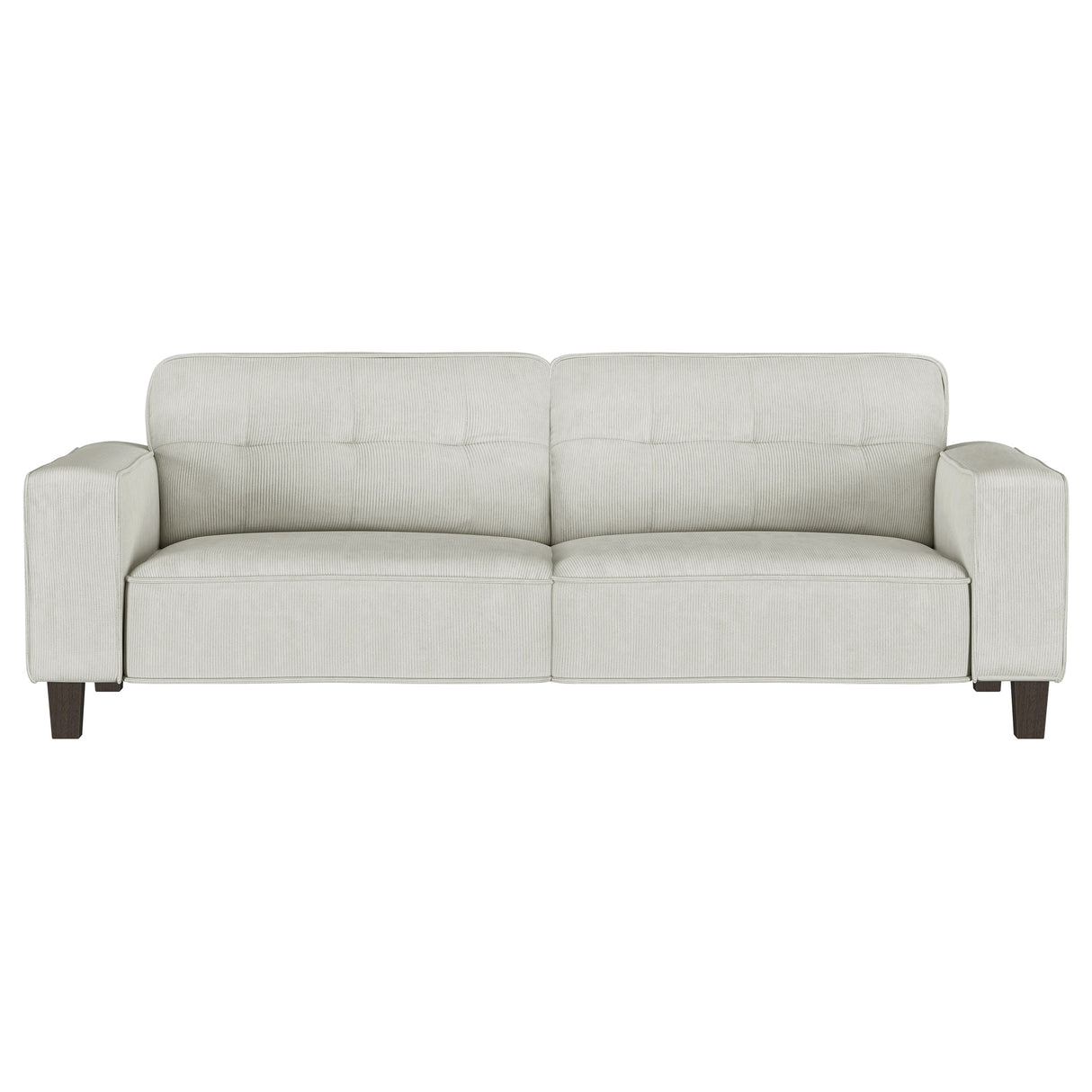 Deerhurst Greige Upholstered Track Arm Tufted Sofa