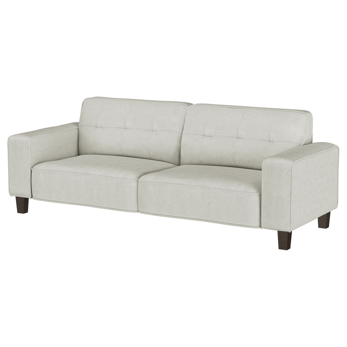 Deerhurst Greige Upholstered Track Arm Tufted Sofa