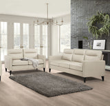 Jonah Ivory 2-Piece Upholstered Track Arm Sofa Set