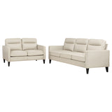 Jonah Ivory 2-Piece Upholstered Track Arm Sofa Set