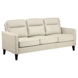 Jonah Ivory 2-Piece Upholstered Track Arm Sofa Set