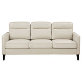 Jonah Ivory 2-Piece Upholstered Track Arm Sofa Set