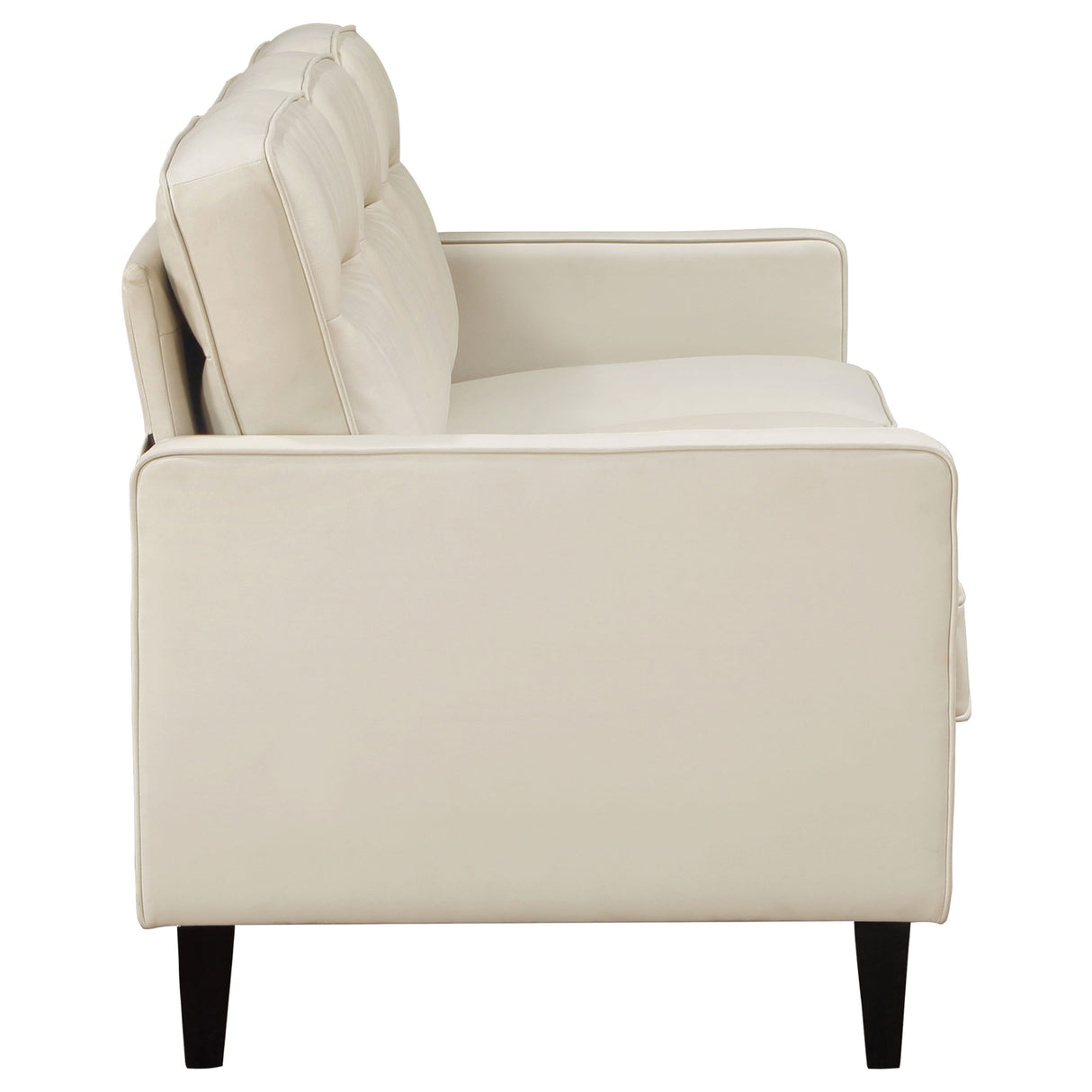 Jonah Ivory 2-Piece Upholstered Track Arm Sofa Set