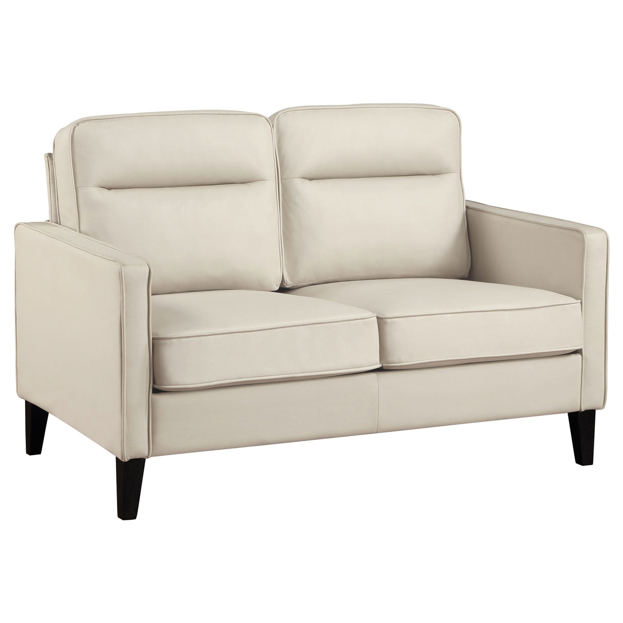 Jonah Ivory 2-Piece Upholstered Track Arm Sofa Set