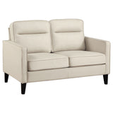 Jonah Ivory 2-Piece Upholstered Track Arm Sofa Set