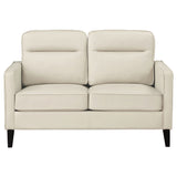 Jonah Ivory 2-Piece Upholstered Track Arm Sofa Set