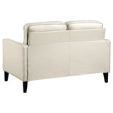 Jonah Ivory 2-Piece Upholstered Track Arm Sofa Set