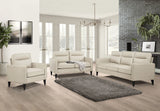 Jonah Ivory 3-Piece Upholstered Track Arm Sofa Set