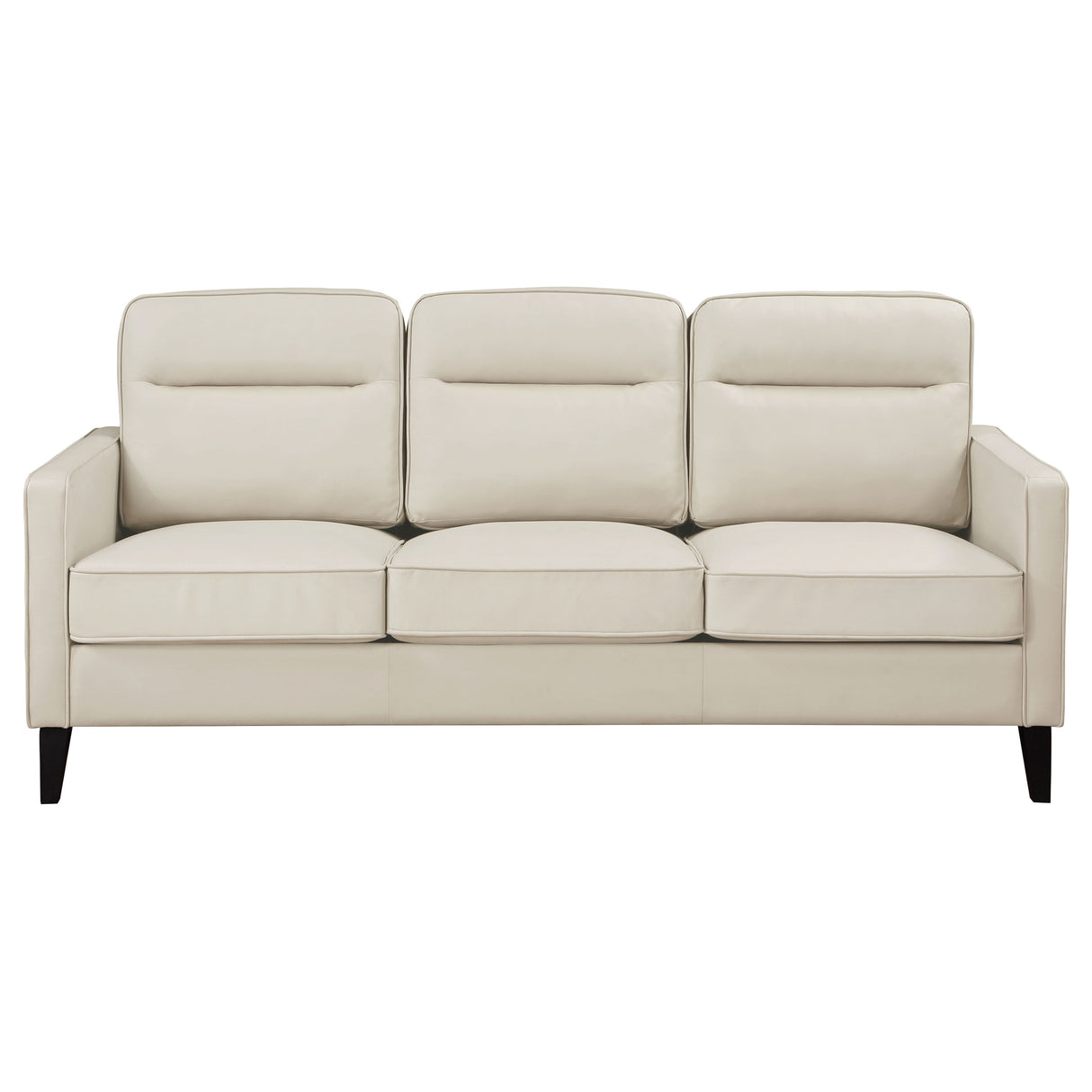 Jonah Ivory 3-Piece Upholstered Track Arm Sofa Set