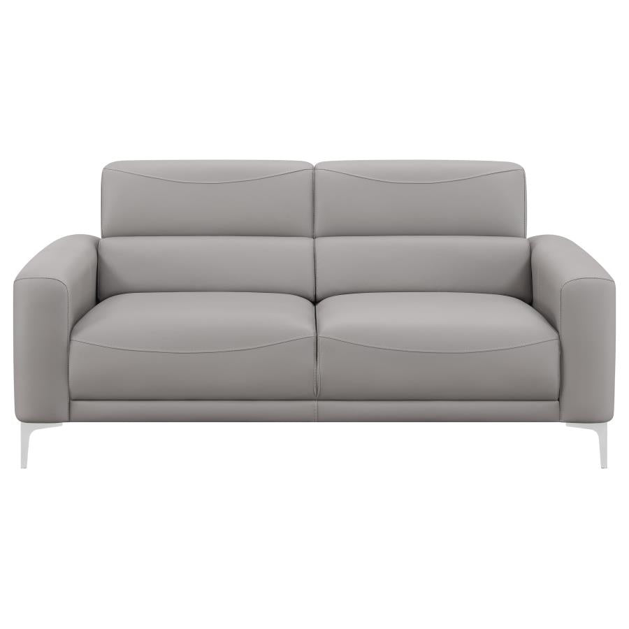 Glenmark Taupe 2-Piece Upholstered Track Arm Sofa Set