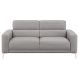 Glenmark Taupe 2-Piece Upholstered Track Arm Sofa Set