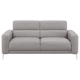 Glenmark Taupe 2-Piece Upholstered Track Arm Sofa Set