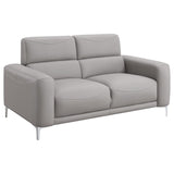 Glenmark Taupe 2-Piece Upholstered Track Arm Sofa Set