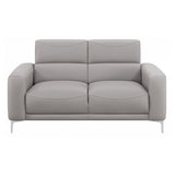 Glenmark Taupe 2-Piece Upholstered Track Arm Sofa Set