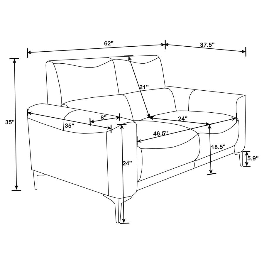 Glenmark Taupe 2-Piece Upholstered Track Arm Sofa Set