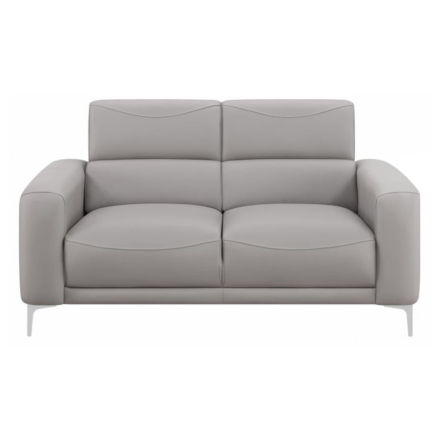 Glenmark Taupe 3-Piece Upholstered Track Arm Sofa Set