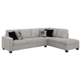 Whitson Stone Upholstered Track Arm Sectional Chaise Sofa