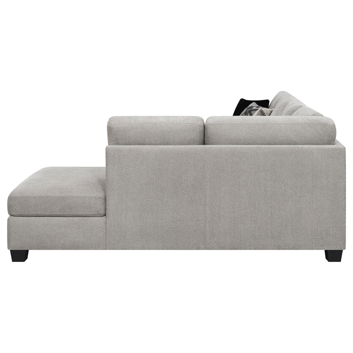 Whitson Stone Upholstered Track Arm Sectional Chaise Sofa