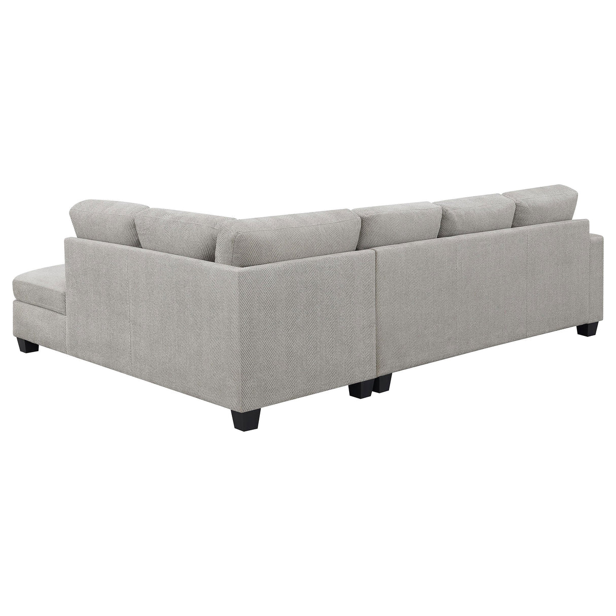 Whitson Stone Upholstered Track Arm Sectional Chaise Sofa